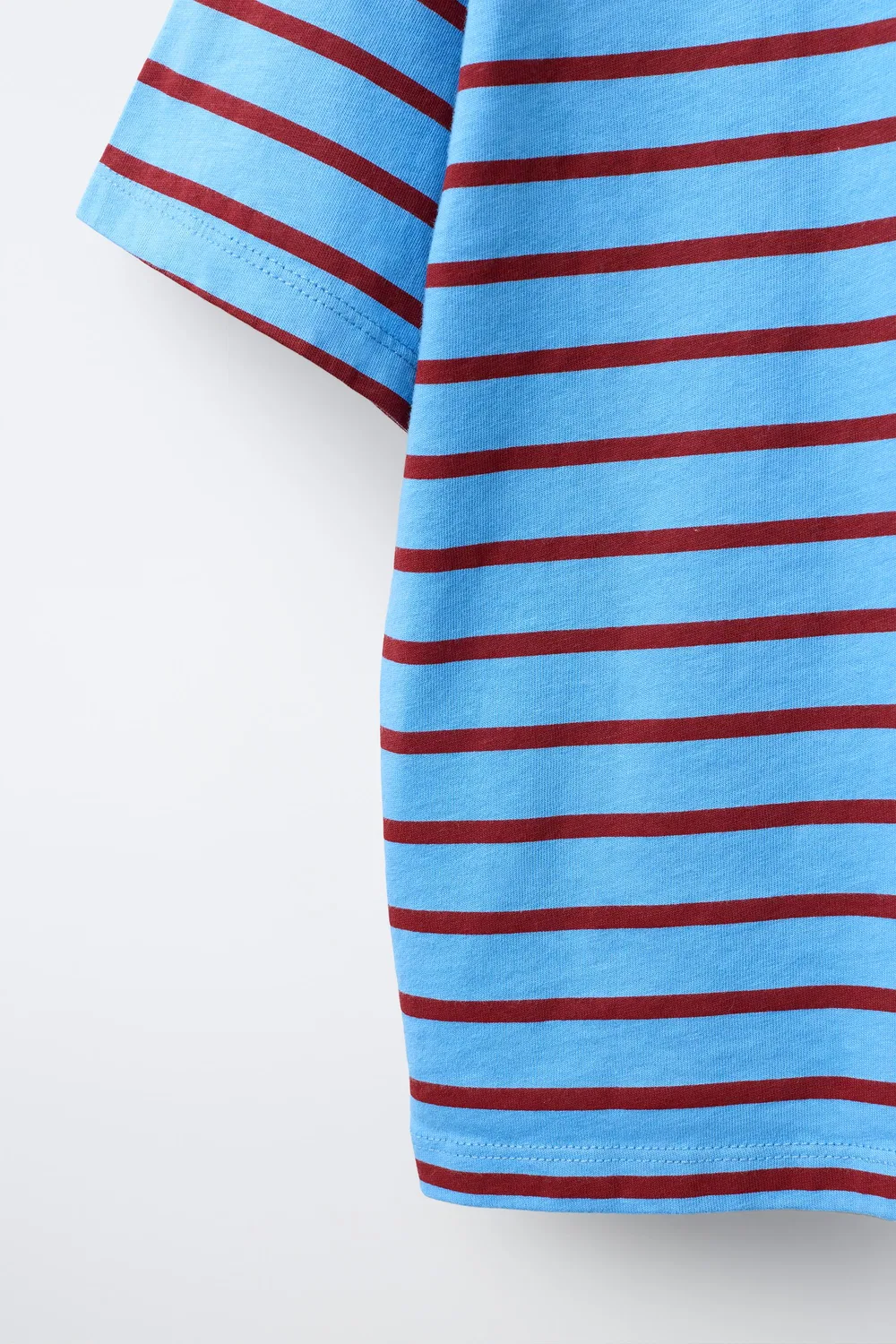 Футболка с нашивкой в полоску и номером ZARA, Light blue — фото 4