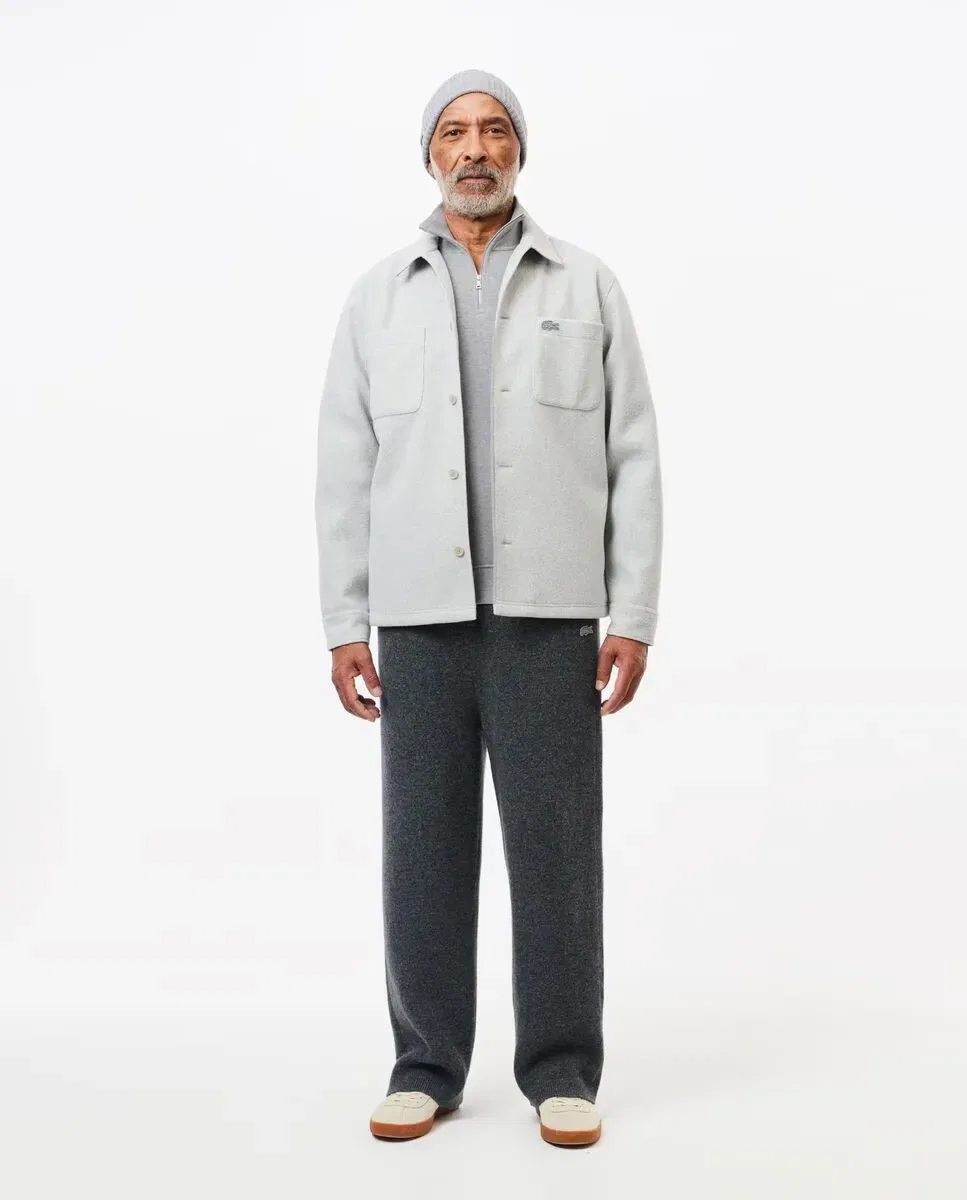 Свитшот мужской Lacoste с высоким воротником и молнией, интерлок, Gris — фото 4