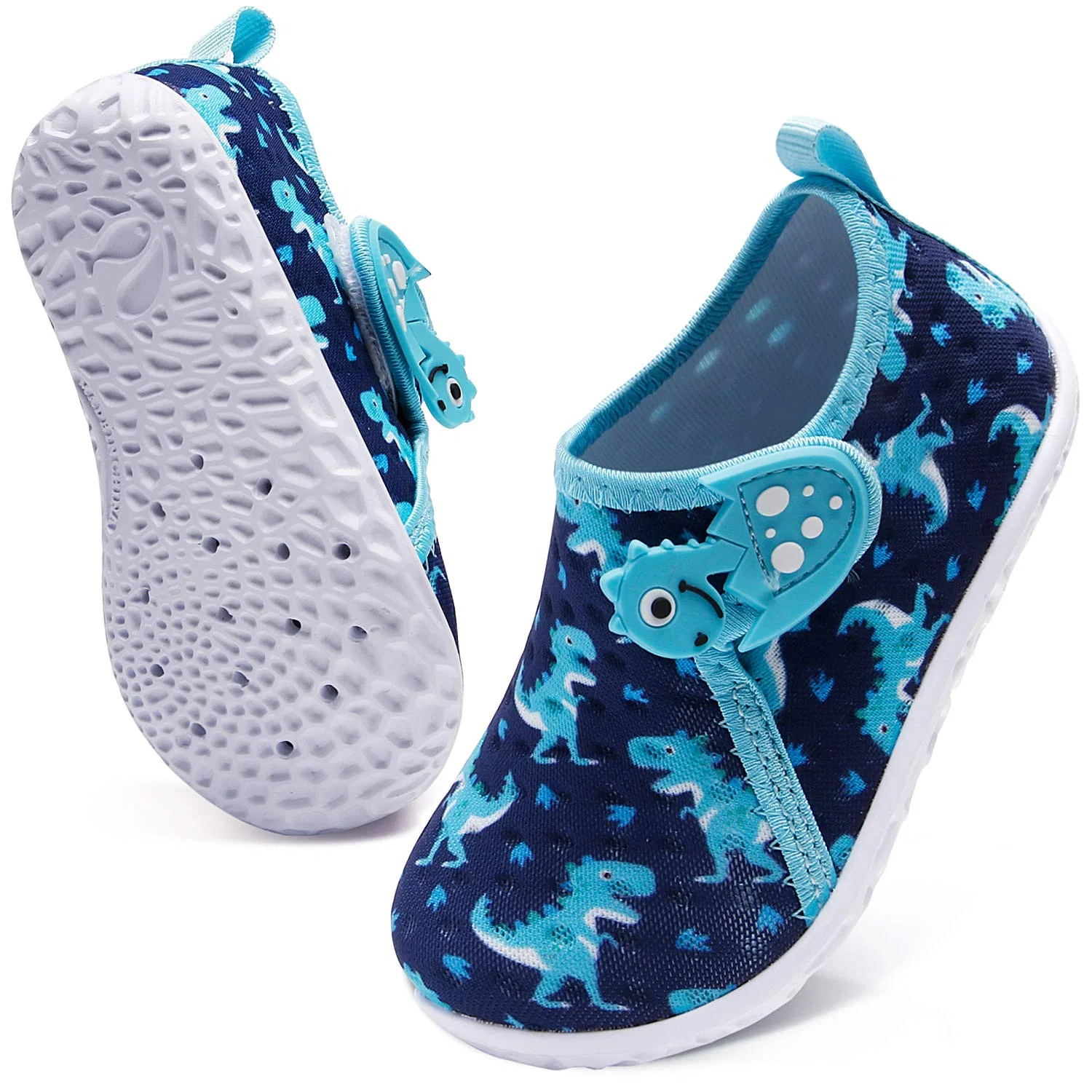 Детские водные туфли без застежки Dinosaur FEETCITY, Blue Dinosaur — фото 3