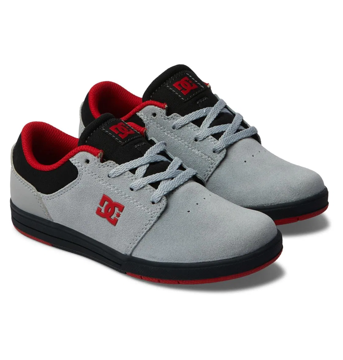 Детские кроссовки для мальчиков кожаные Crisis 2 DC Shoes, Grey Red