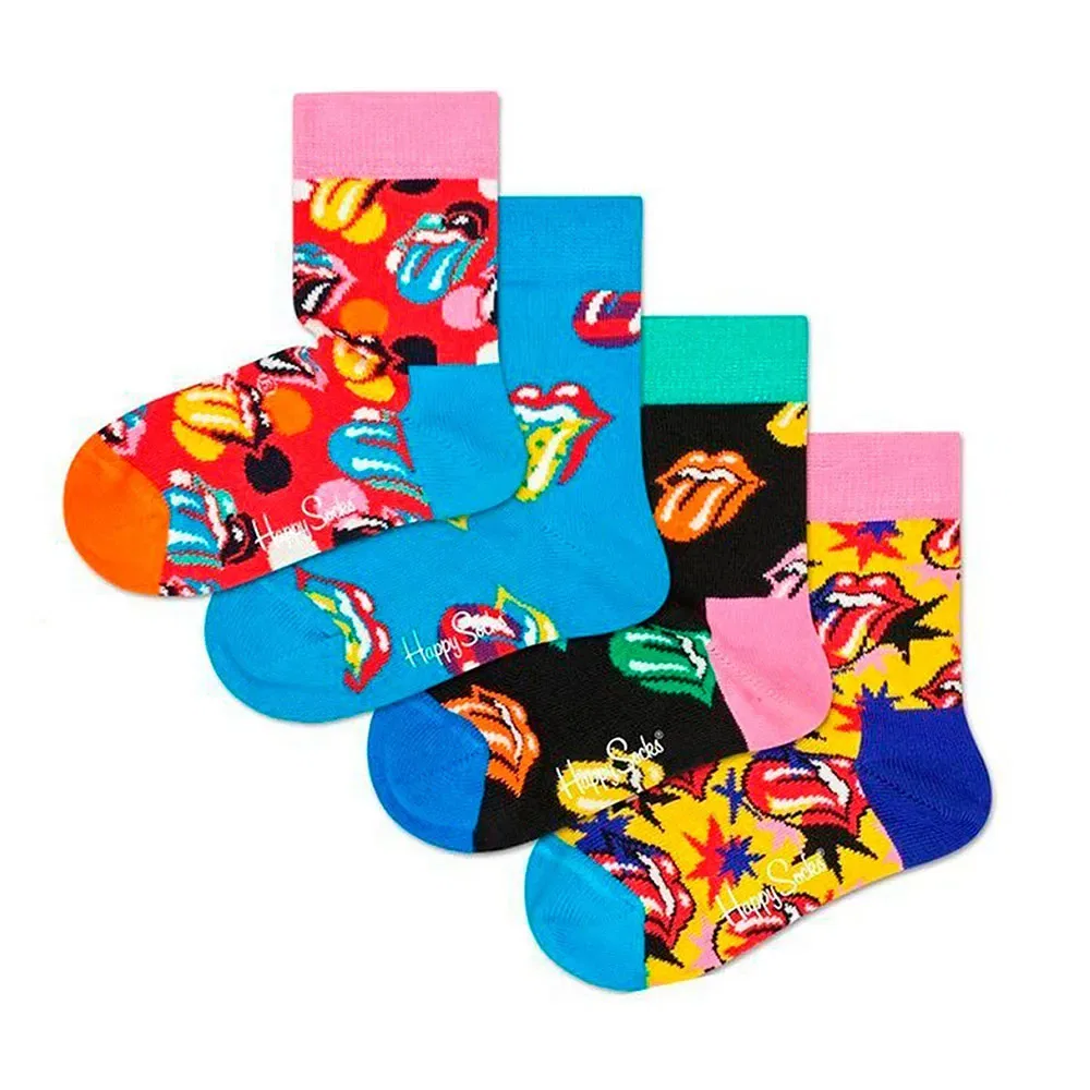 Набор носков Rolling Stones 4 пары Happy Socks, мультиколор