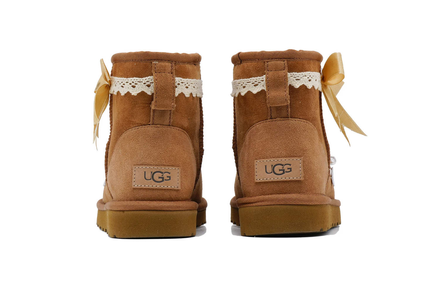 Угги UGG Classic Mini II с бантиком, темно-коричневый — фото 4