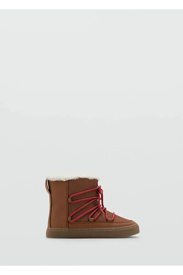 Детские ботинки для девочек с начесом Mango Kids, Medium Brown — фото 2