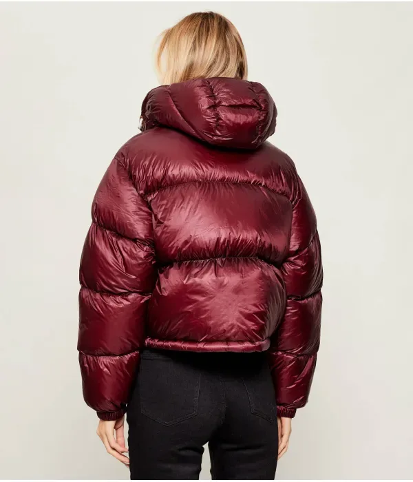 Пуховая куртка oversize fit Tommy Hilfiger, бордовый — фото 3