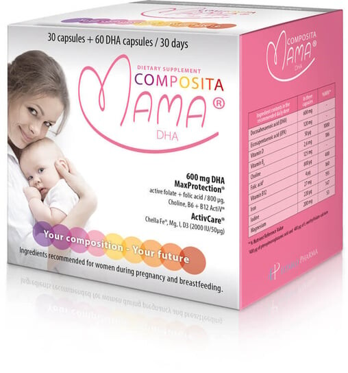 

Establo Pharma, Composita Mama DHA, 30 + 60 капсул