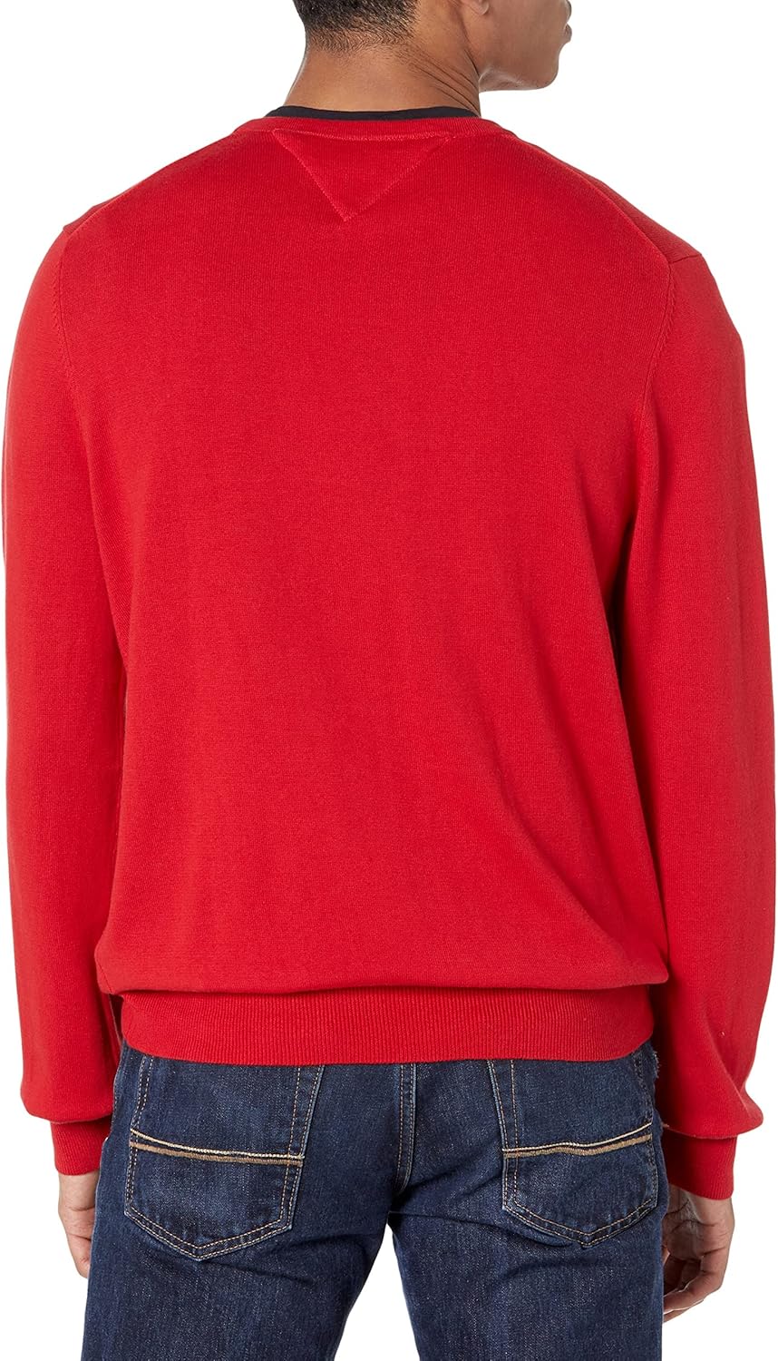 Мужской однотонный свитер с круглым вырезом Tommy Hilfiger, Haute Red — фото 2