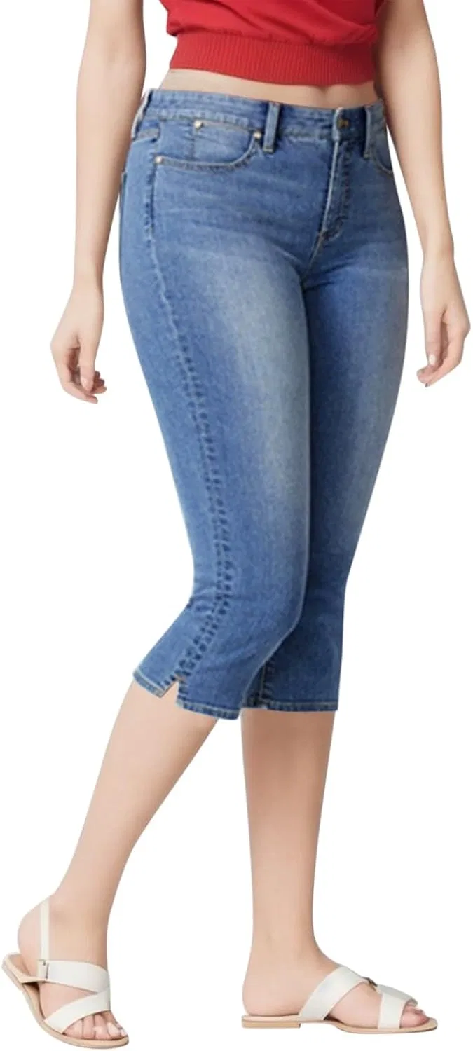Джинсы с завышенной талией, stretch, Dark Blue