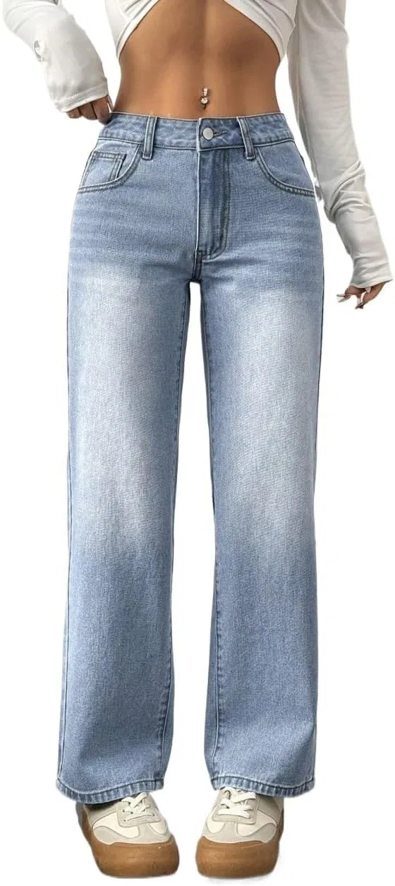 Джинсы прямые свободные Women's Legendary Mid Rise, синие