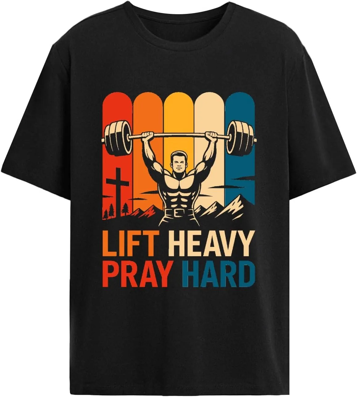 Футболка с принтом Lift Heavy Pray Hard для мужчин
