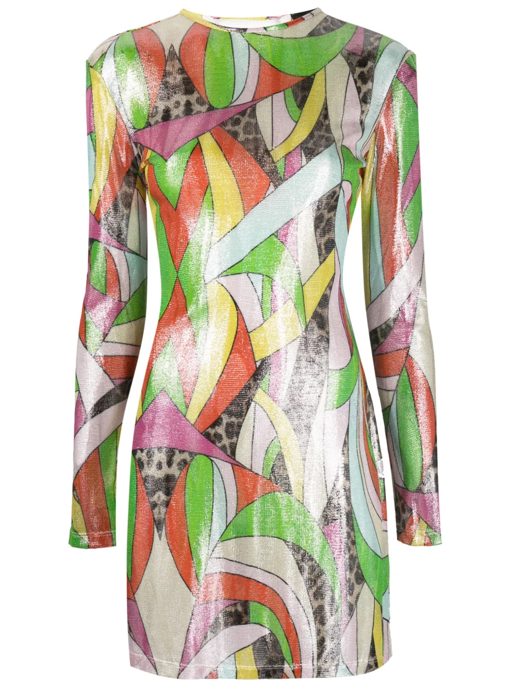 

Трикотажное платье мини с принтом Philipp Plein, зеленый