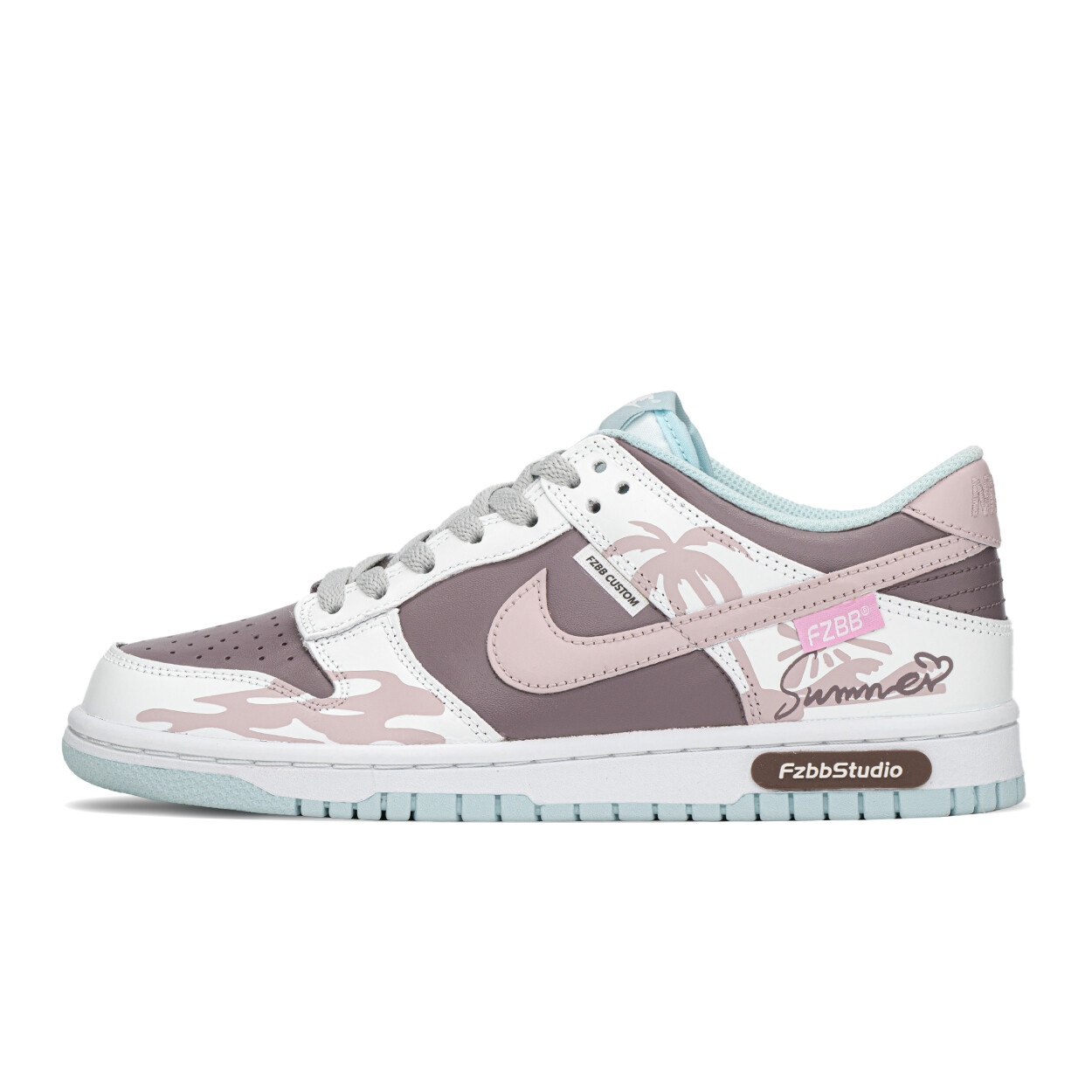 

Кроссовки Nike Dunk Skateboarding Shoes Women's Low-top Brown/Pink, белый