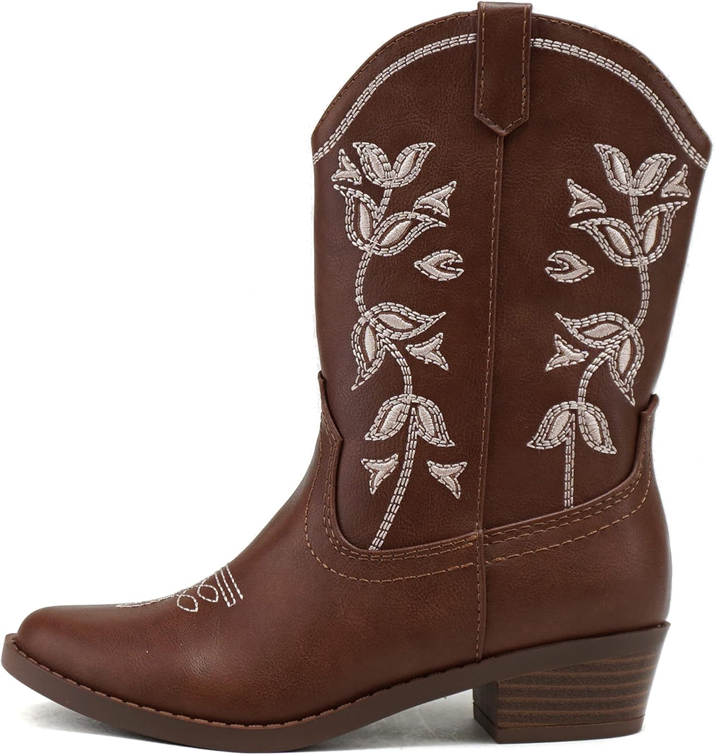 

Сапоги для детей/девочек Soda INCH-2 в стиле западного ковбоя с заостренным носком, низким каблуком и средним голенищем, D-Tan Pu