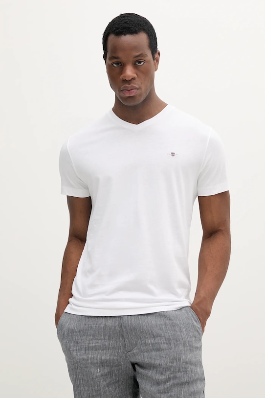 

Хлопковая футболка Gant, белый