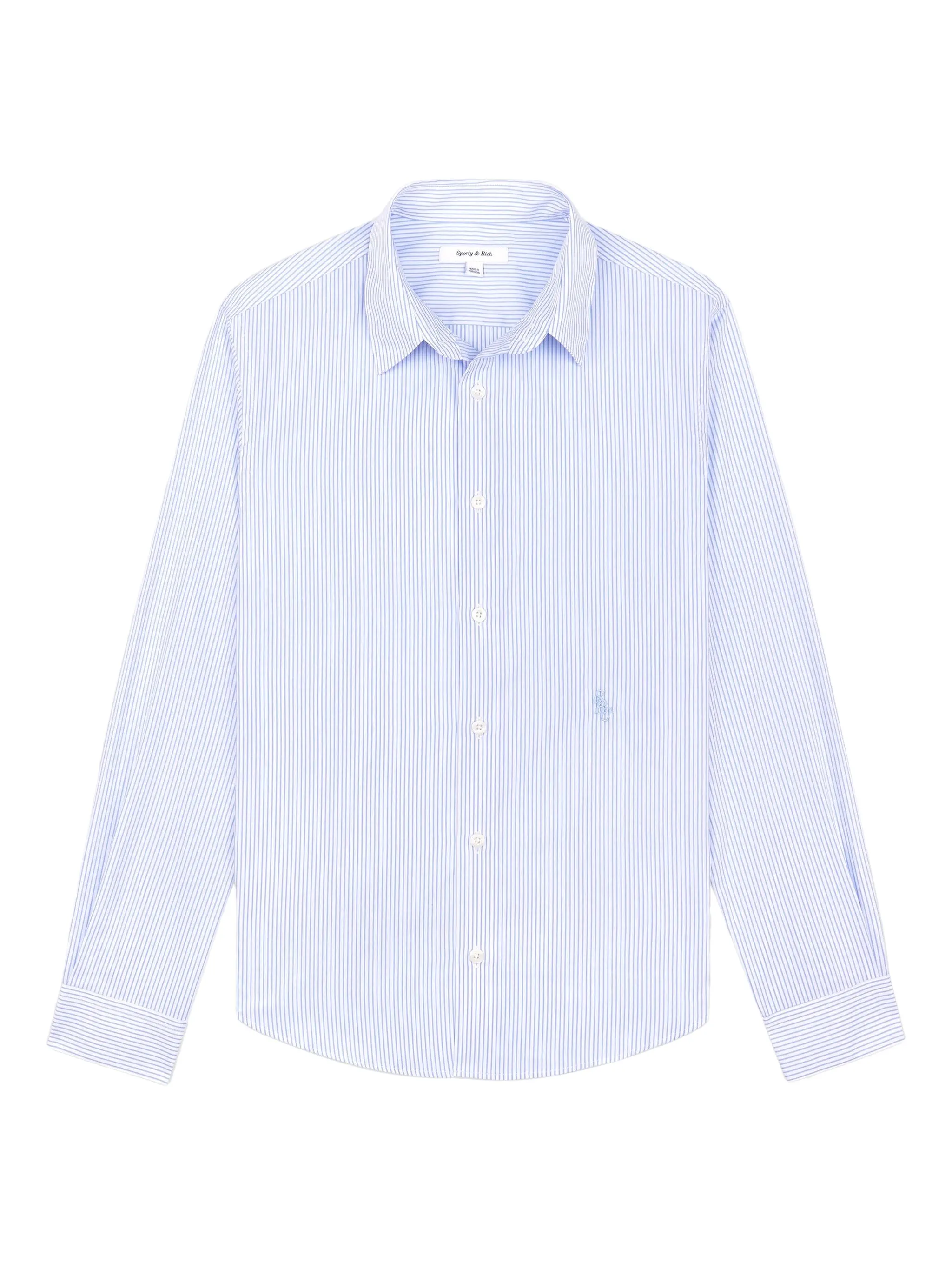 

Полосатая рубашка на пуговицах Sporty & Rich, синий