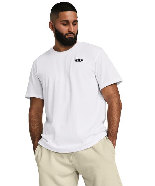 

Футболка мужская casual с коротким рукавом, плотная, с нашивкой UNDER ARMOUR, белый