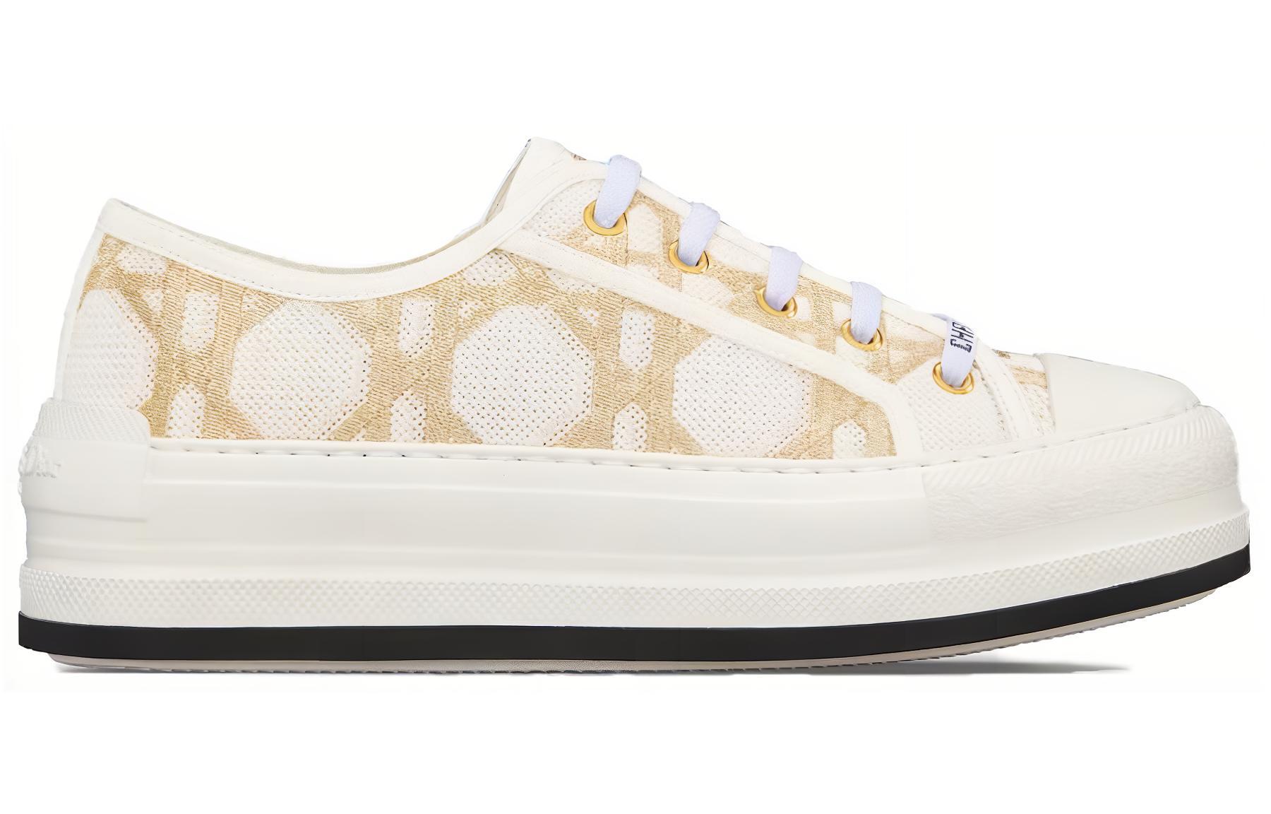 Прогулочные кроссовки Dior Low Top для женщин бело-золотые — фото 2