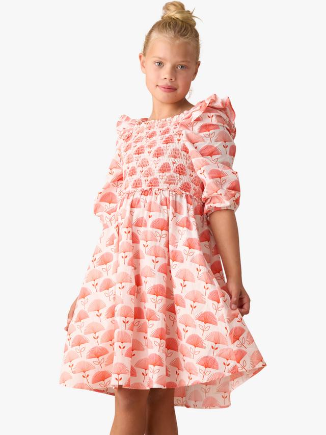 

Детское платье с рюшами на плечах Angel & Rocket, Pink/White