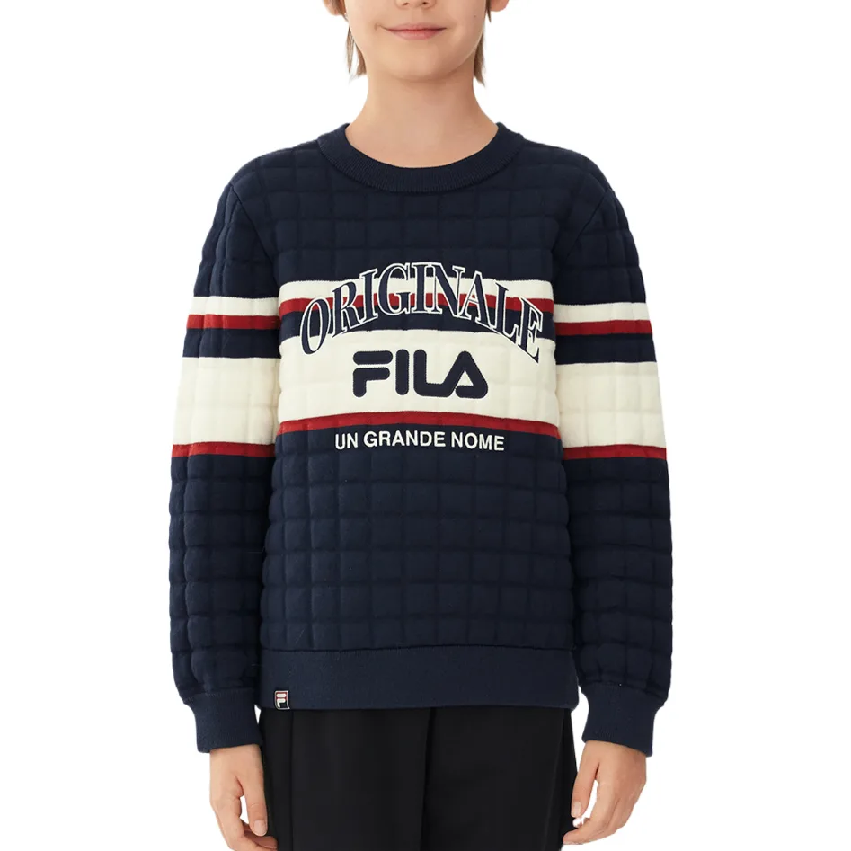 Свитер с круглым вырезом FILA KIDS, Night Flight Blue — фото 3