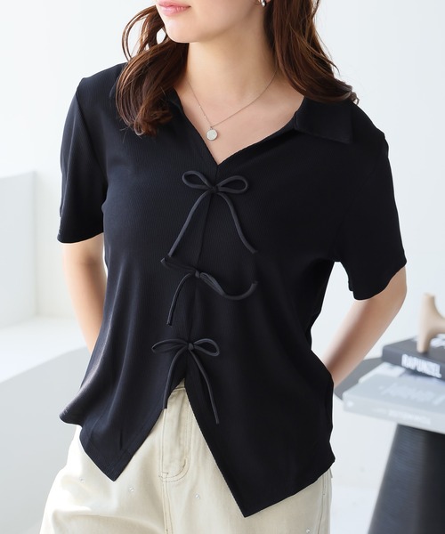 

Топ с ленточкой спереди Girly Doll, черный