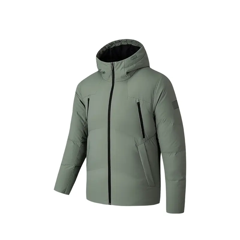 

Anta Мужская пуховая куртка Prosperous Bamboo зеленого цвета с капюшоном, утепленная пуховая куртка