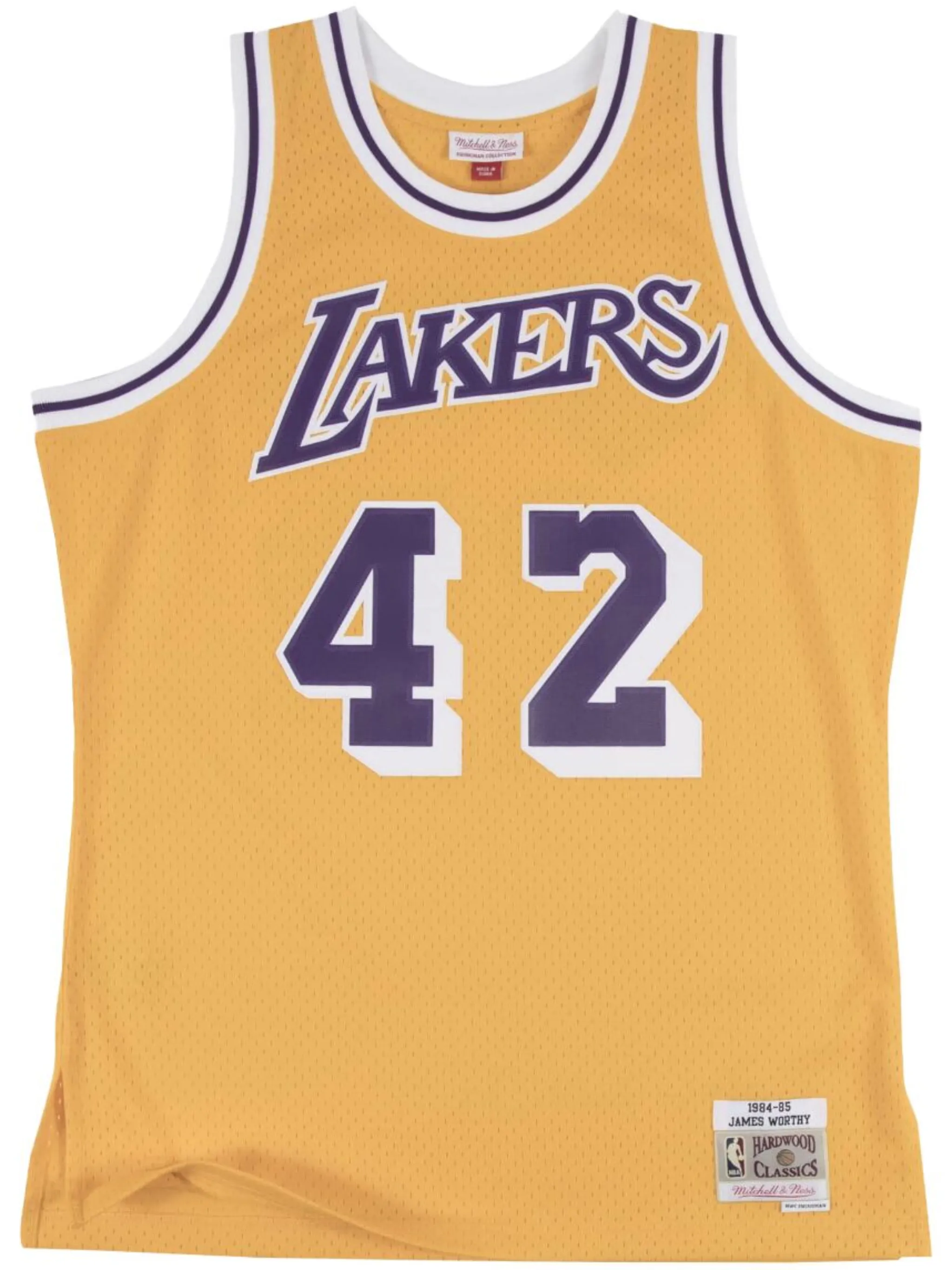 

Топ NBA LA Lakers 84-85 James Worthy Swingman Mitchell & Ness, желтый