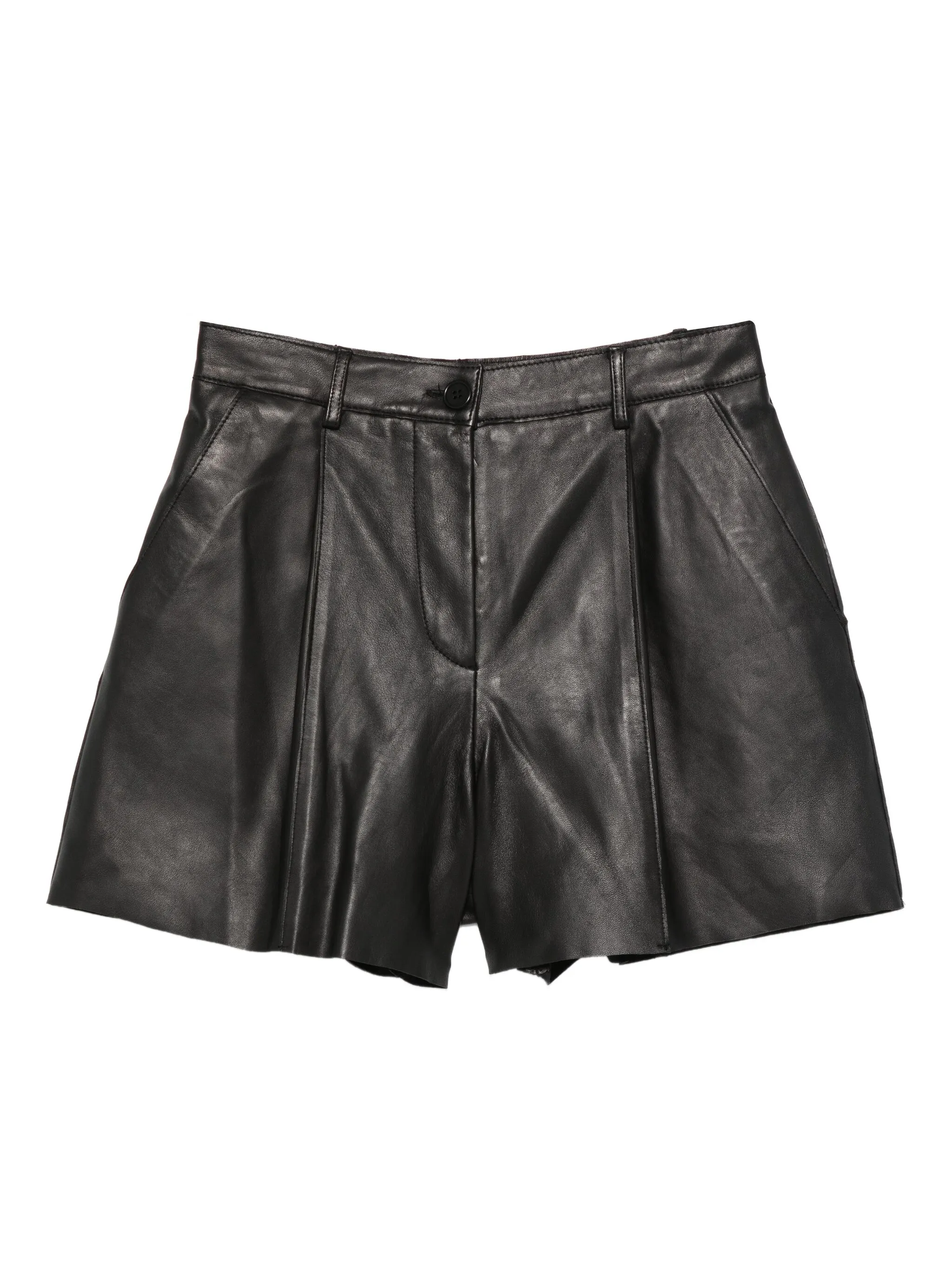 

Шорты из кожи ягненка P.A.R.O.S.H., черный