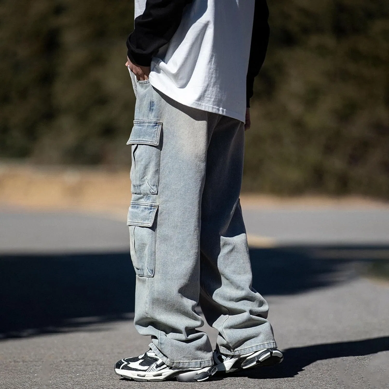 Джинсы свободные Y2k Hip Hop, Blue — фото 4