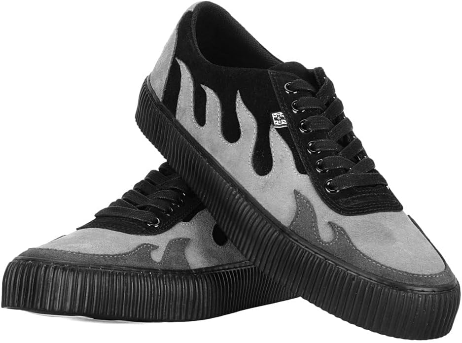 Кроссовки T.U.K. Suede Creeper для женщин и мужчин, Шнуровка, черная переплетенная текстура и люверсы, Классическая рифленая подошва и сетчатая подкладка, Комфорт с памятью формы для повседневной носки — фото 2