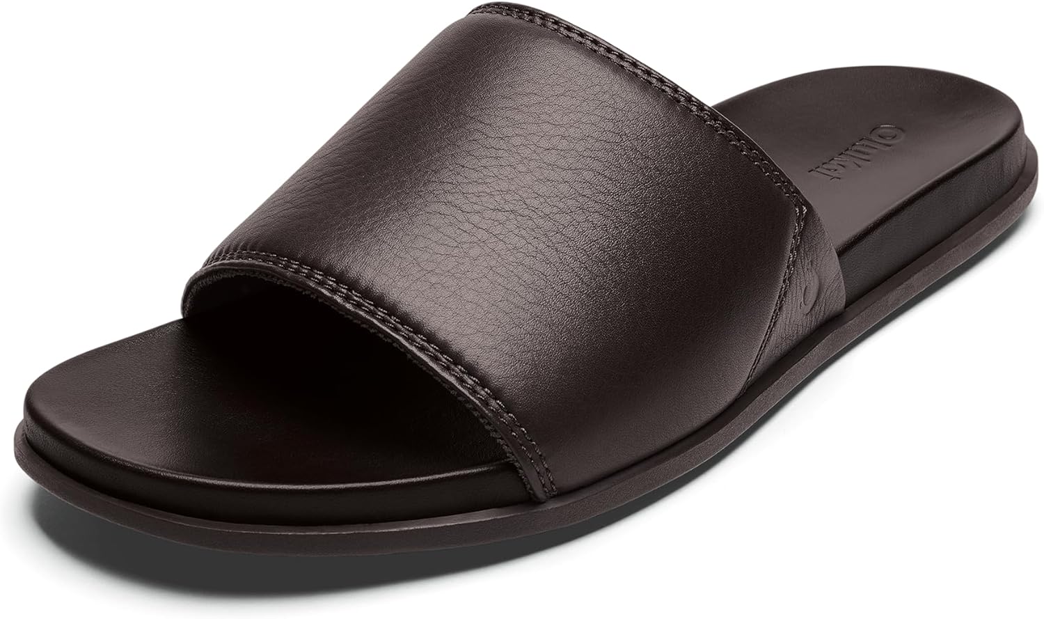 

Мужские кожаные сандалии OLUKAI Olali Slide, удобная застежка и поддержка свода стопы, мягкий и прочный материал, комфорт на весь день, Dark Java/Dark Java