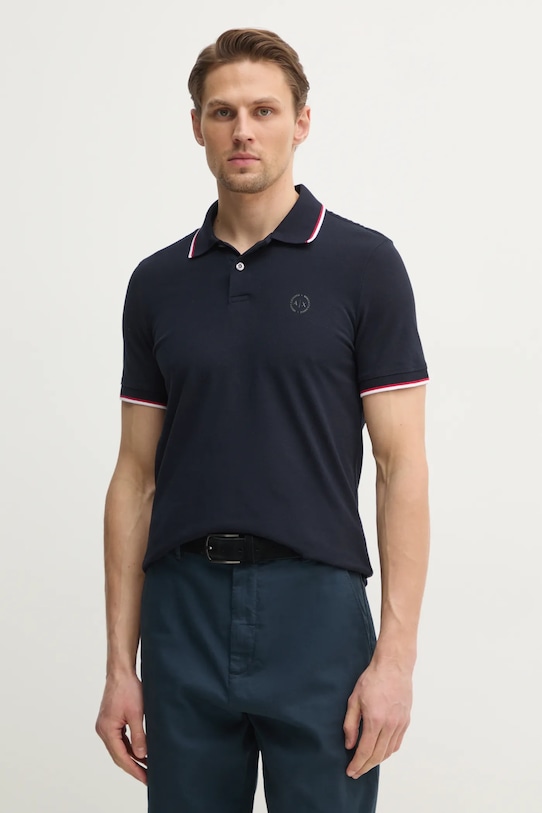 

Хлопковая поло Armani Exchange, темно-синий