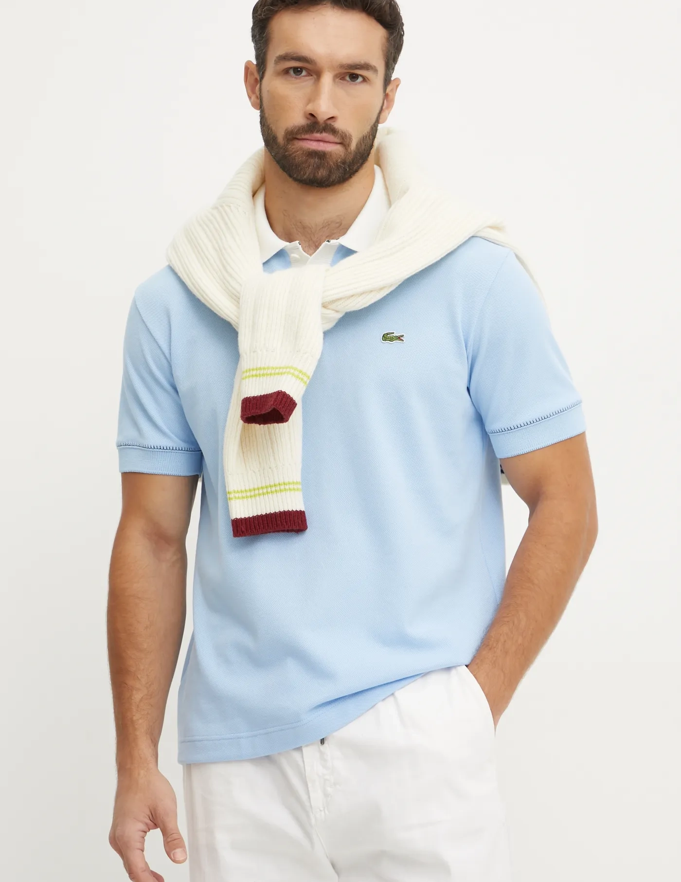 

Хлопковая рубашка-поло Lacoste, синий