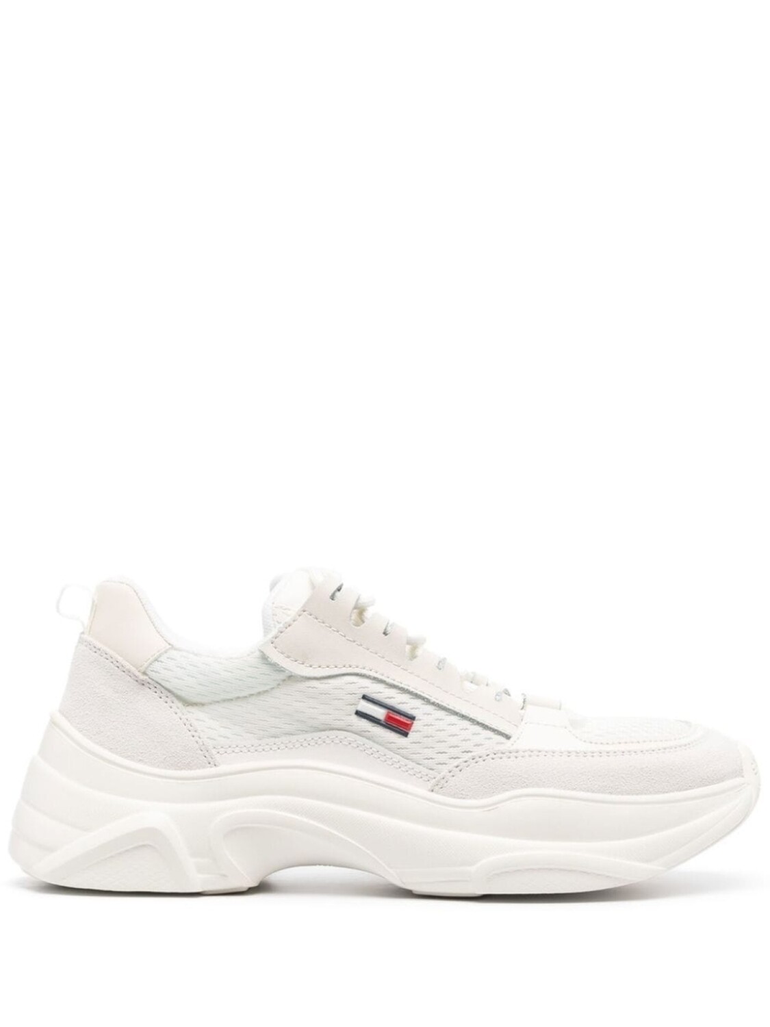 

Tommy Jeans logo-detail low-top leather sneakers, нейтральный цвет