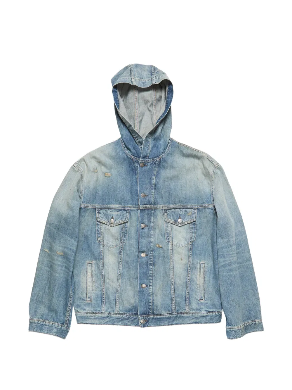 Хлопковая джинсовая куртка с капюшоном Acne Studios, синий