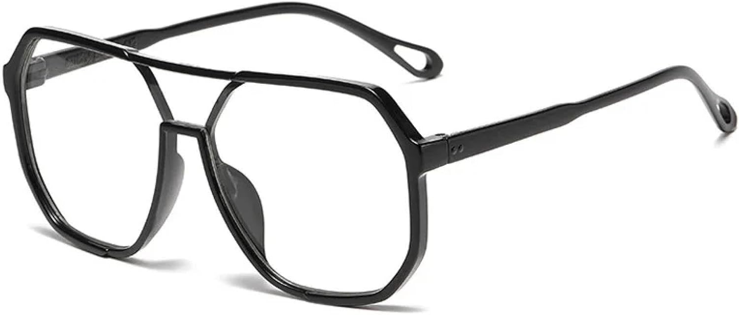 

Солнцезащитные очки с защитой от УФ-излучения UV400 | Пластиковая оправа, двойные перемычки, цельная конструкция | Для женщин и мужчин, для занятий спортом на открытом воздухе и вождения DSVIGF, Black-clear