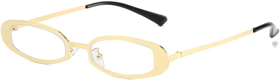 

Солнцезащитные очки UV400 с защитой от ультрафиолета — маленькие овальные металлические панк-очки с прозрачными линзами для женщин и мужчин, для бега и занятий спортом на открытом воздухе UYPTK, Gold Clear