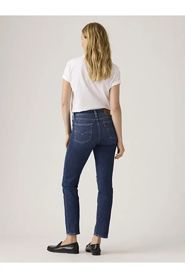 Женские джинсы прямого кроя 724 high rise straight lightweight women's jean pants - what else cool Levi'S, Dark Indigo - Worn In — фото 4