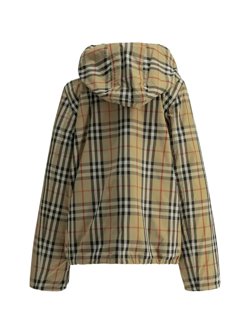 Клетчатая двусторонняя куртка с капюшоном Burberry Kids, бежевый — фото 2
