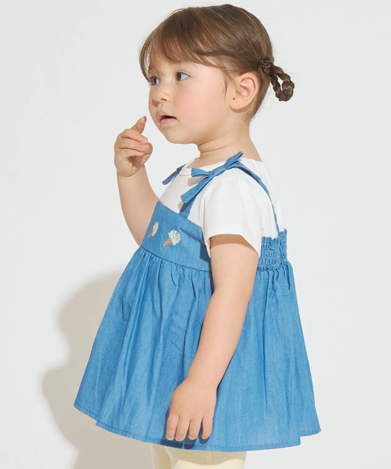 Детская туника с длинным рукавом31 Ice Cream, petit main, Off White — фото 4