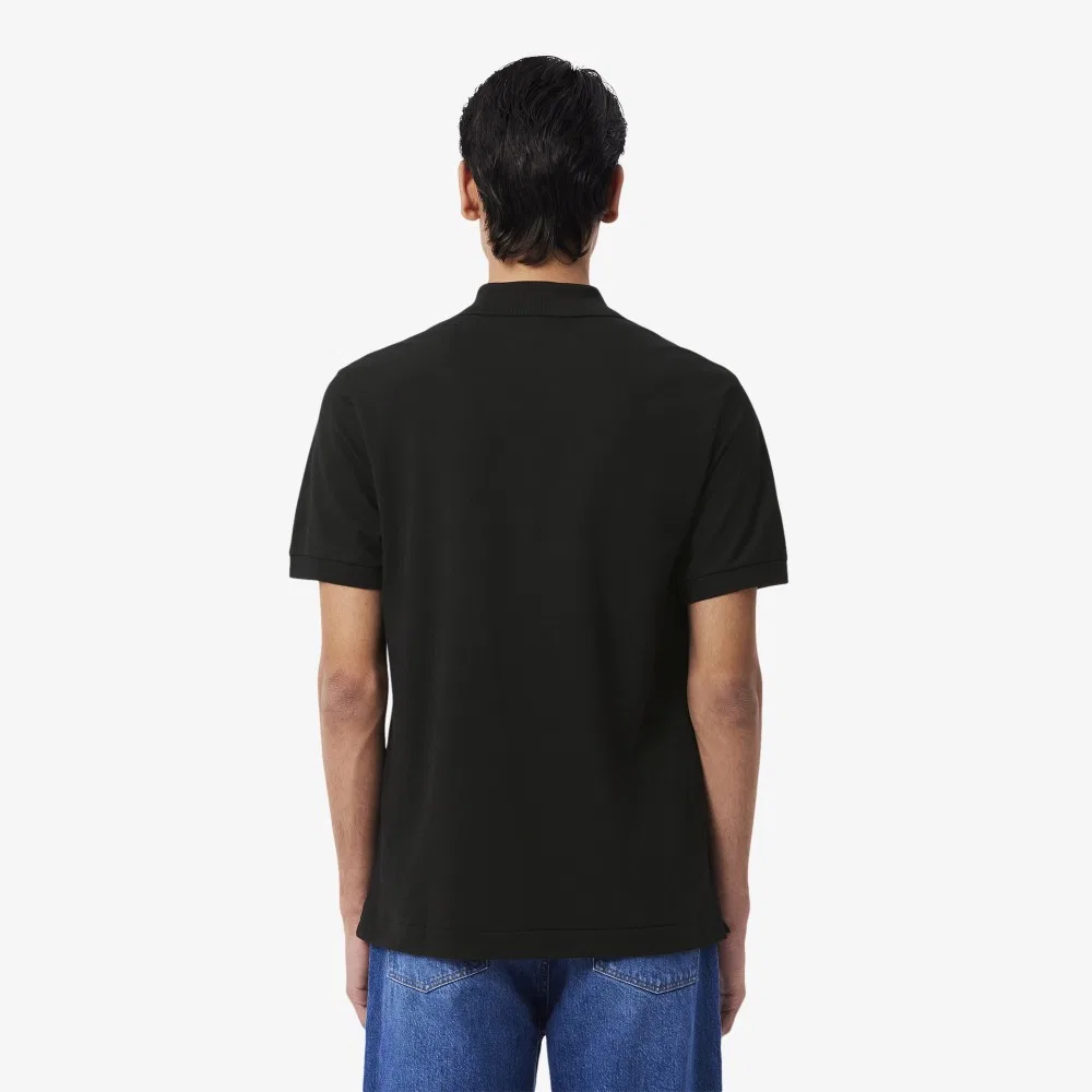 Футболка-поло мужская Lacoste классического кроя, лёгкая, черный — фото 3