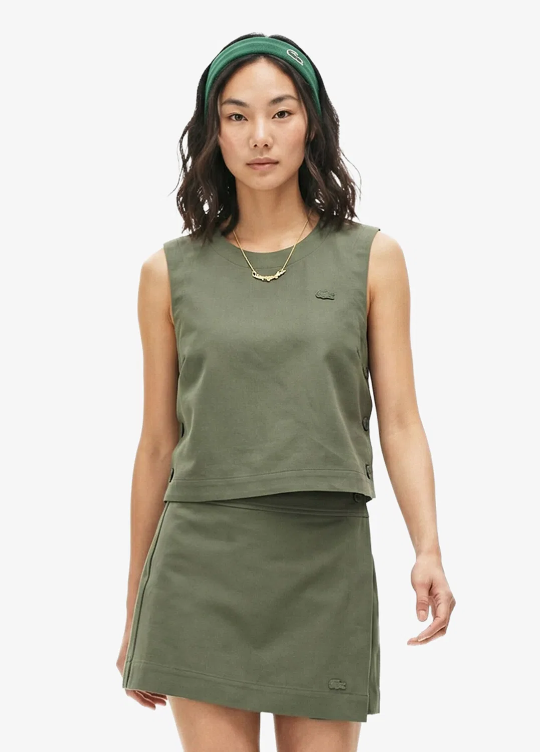 Блуза Lacoste Slim Fit без рукавов, хаки — фото 3