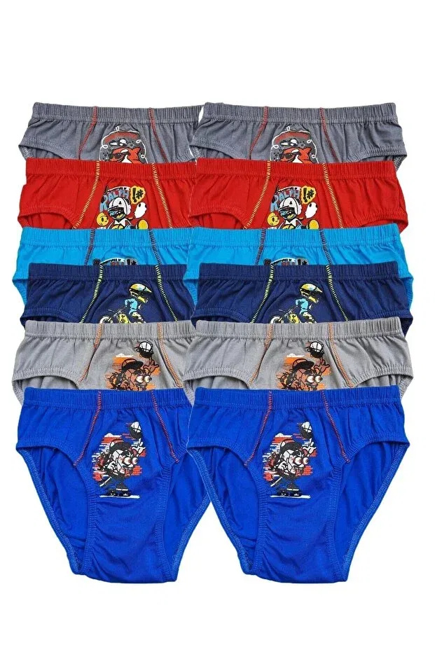 Детское нижнее белье для мальчиков хлопковое комплект 12 шт Tutku Underwear Entaha, Mixed