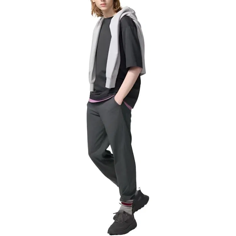 Мужские повседневные брюки с зауженным кроем UNIQLO, Темно-Серый