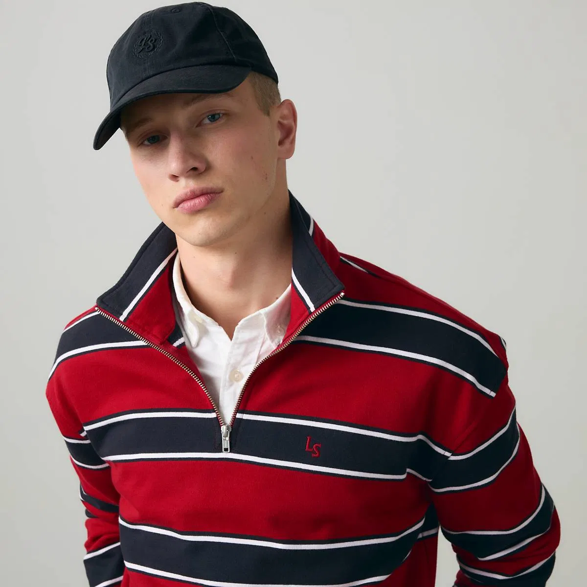 Толстовка Cameron с застежкой-молнией на четверть длины Levi's, Hamersley Stripe Emboldened - Red — фото 3