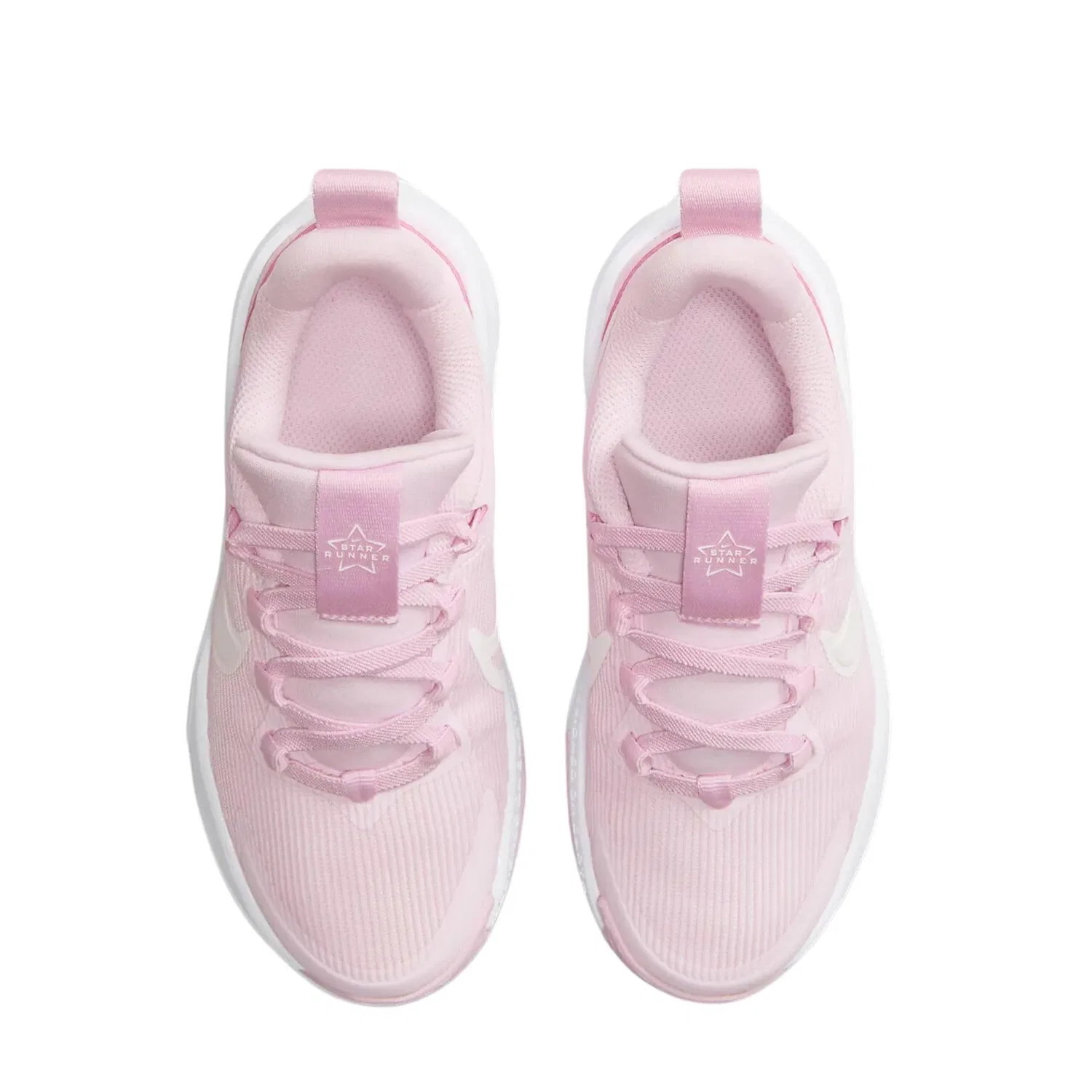 Детские кроссовки для девочек с принтом Star Runner 4 Nn (Ps) NIKE, Pink Foam Summit White White — фото 3