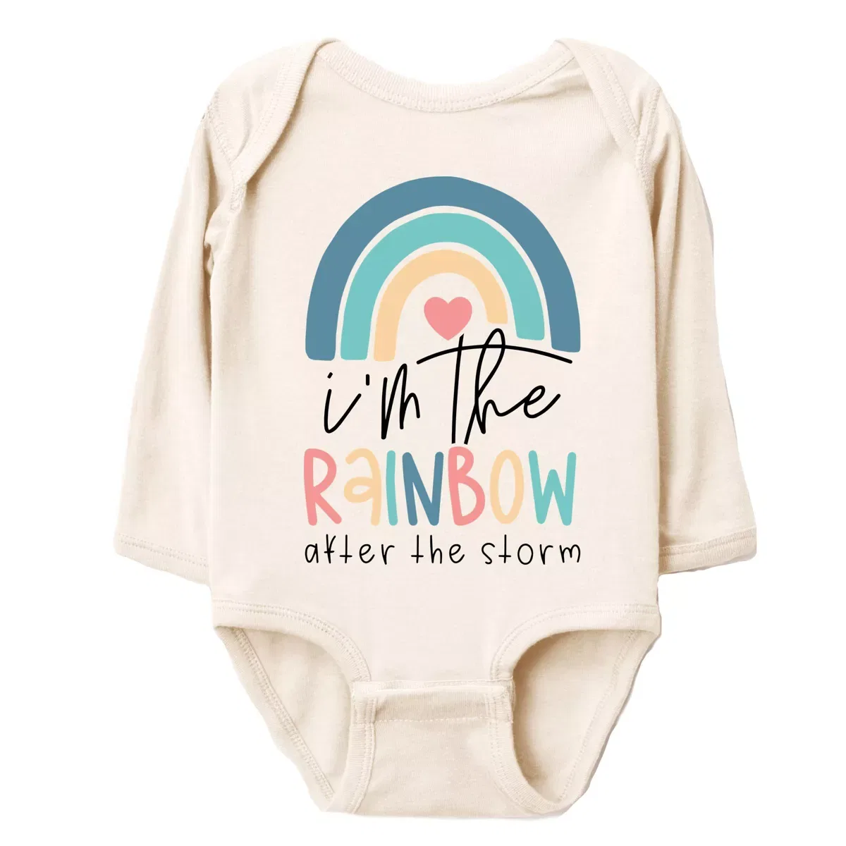 Детский боди с длинным рукавом Rainbow After The Storm The Juniper Shop, Natural