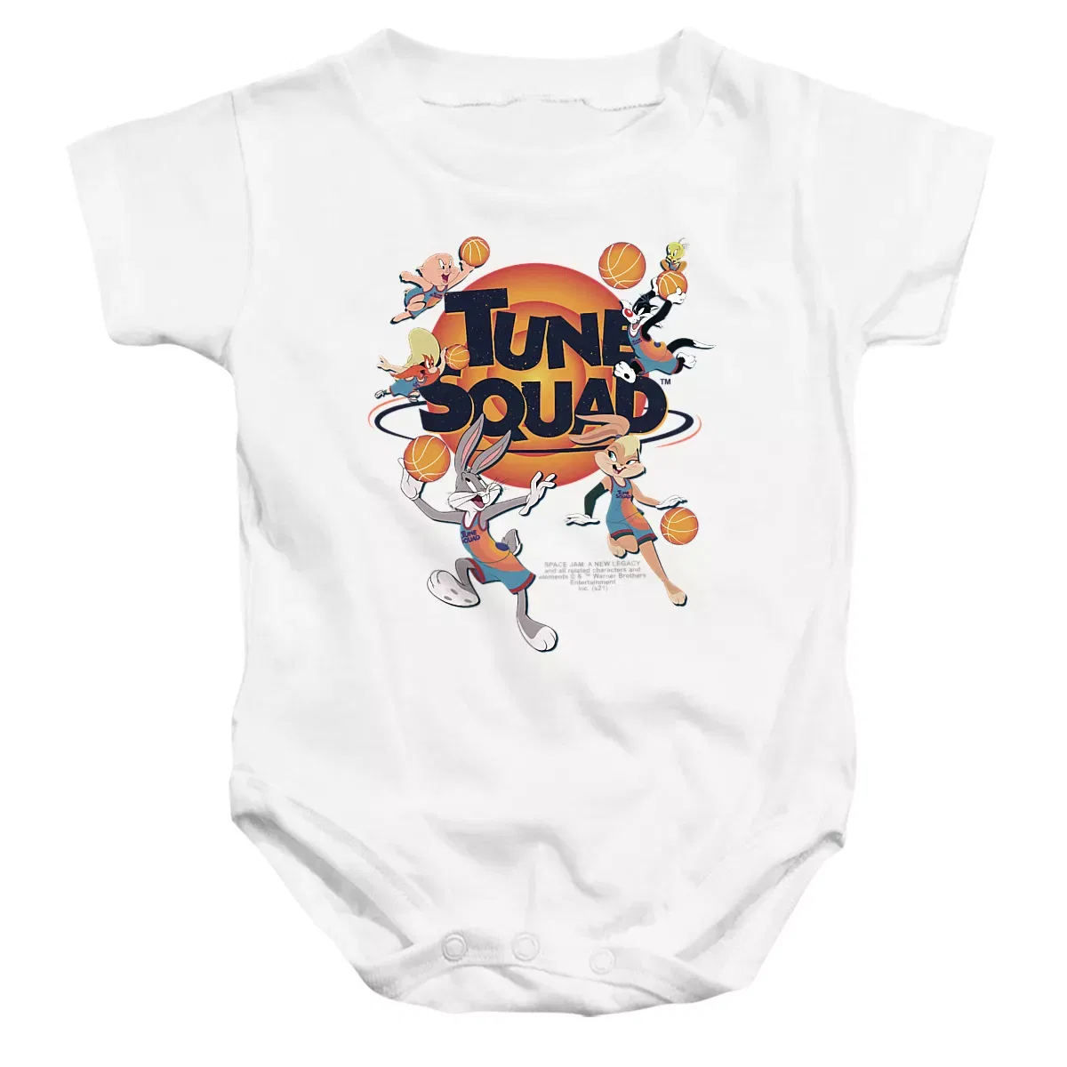 Детское боди с коротким рукавом Space Jam White