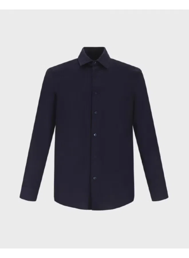 Рубашка с воротником спред, темно-синяя, Zara