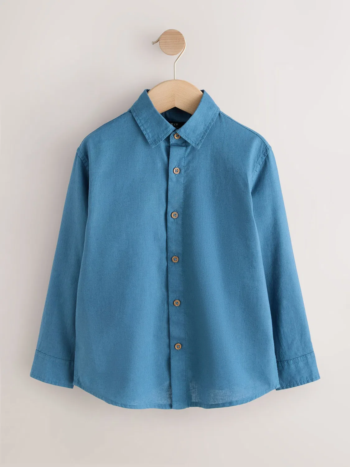 Рубашка свободного кроя из смесового льна, Mid Blue Next