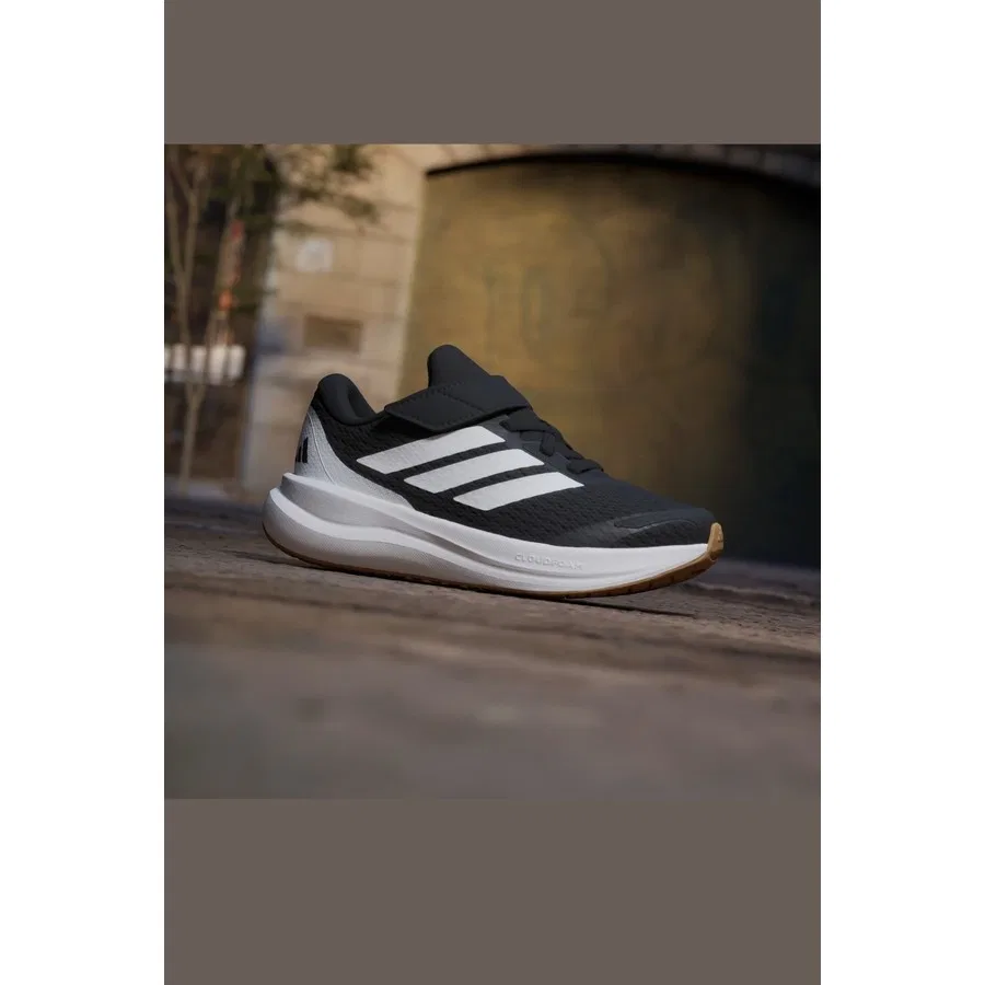 Детские спортивные кроссовки с липучками Runfalcon 6 adidas, Черно-белый — фото 3
