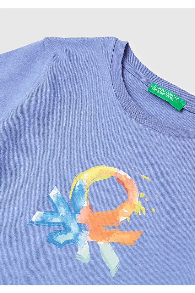 Детская футболка для мальчиков с принтом Aviator Blue United Colors Of Benetton, Aviator Blue — фото 3